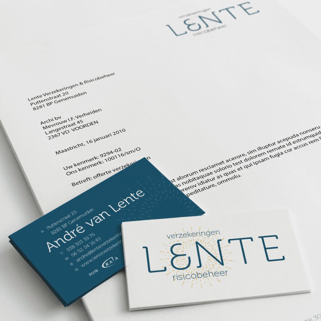 Van_Lente_Verzekeringen_huisstijl_logo_briefpapier_visitekaartje