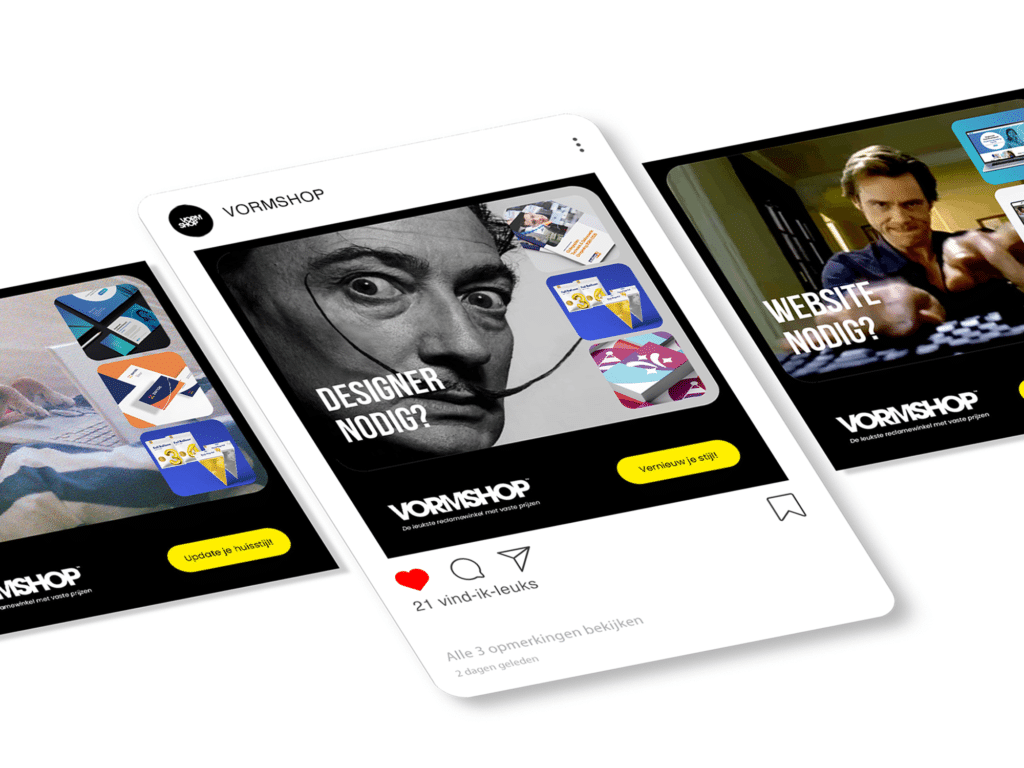 Voorbeeld van een Instagram post van Vormshop